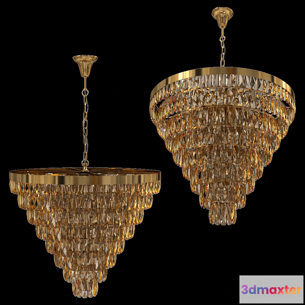 1647794 - CRYSTAL LUX - Chandelier Abigail SP22 D820 GoldAmber 3D Max