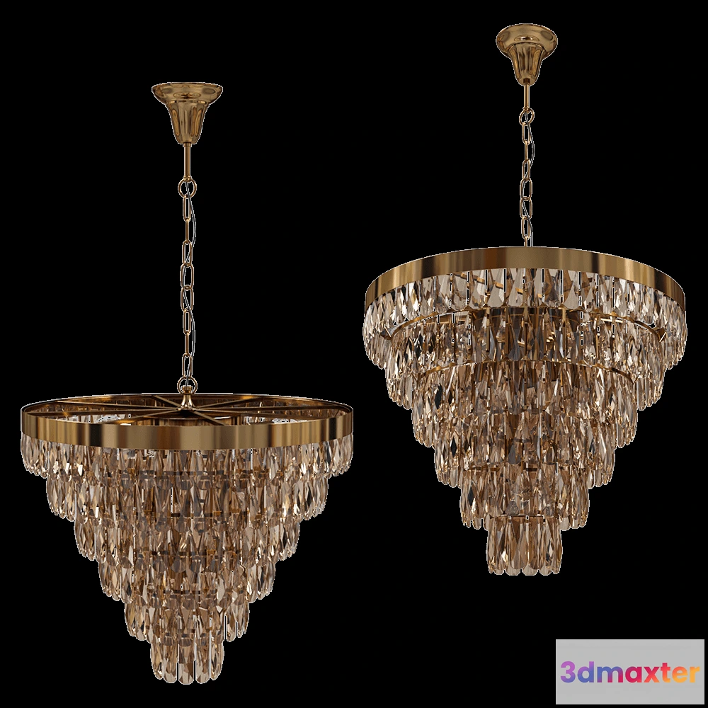1647796 - CRYSTAL LUX - Chandelier Abigail SP-PL15 D620 GoldAmber 3D Max