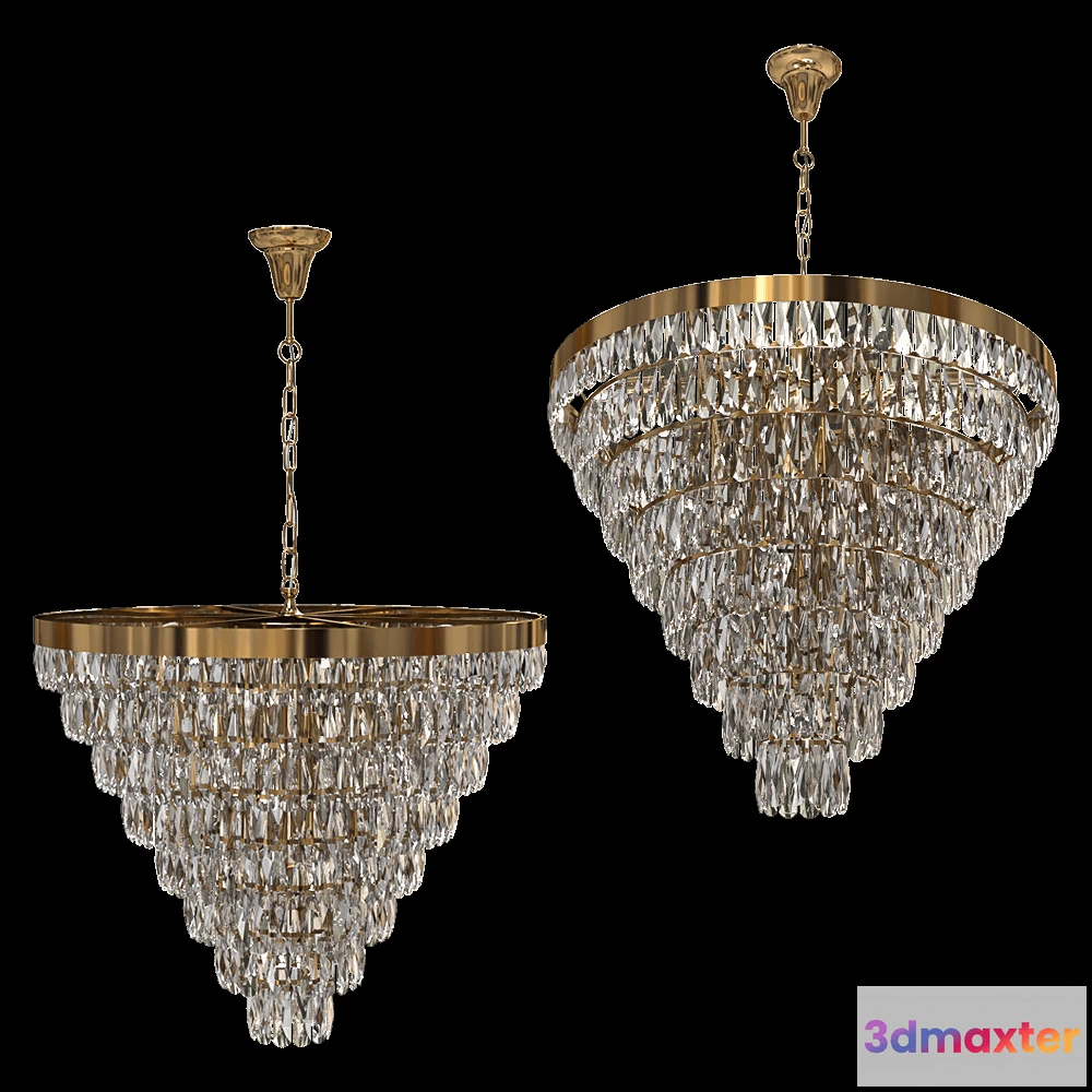 1647798 - CRYSTAL LUX - Chandelier Abigail SP22 D820 GoldTransparent 3D Max