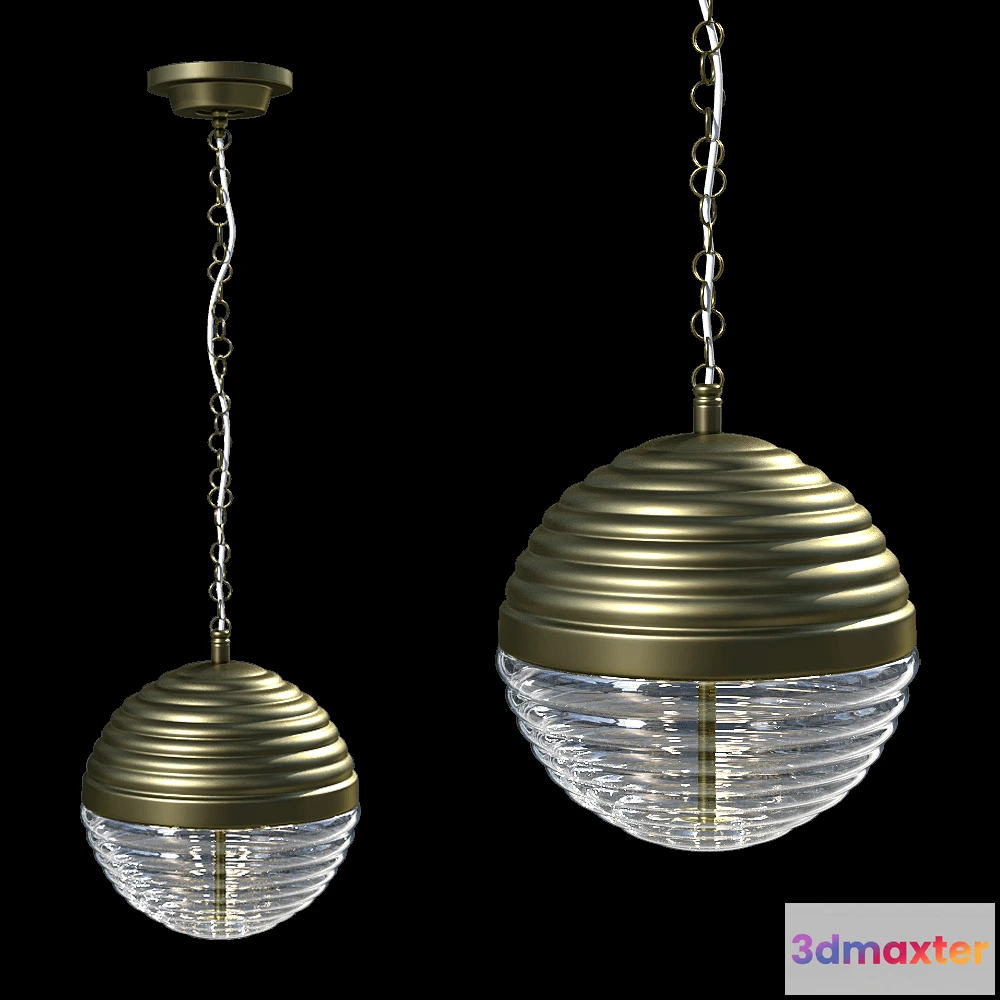 1647800 - CRYSTAL LUX - Pendant lamp Alberto SP3 BronzeTransparente 3D Max