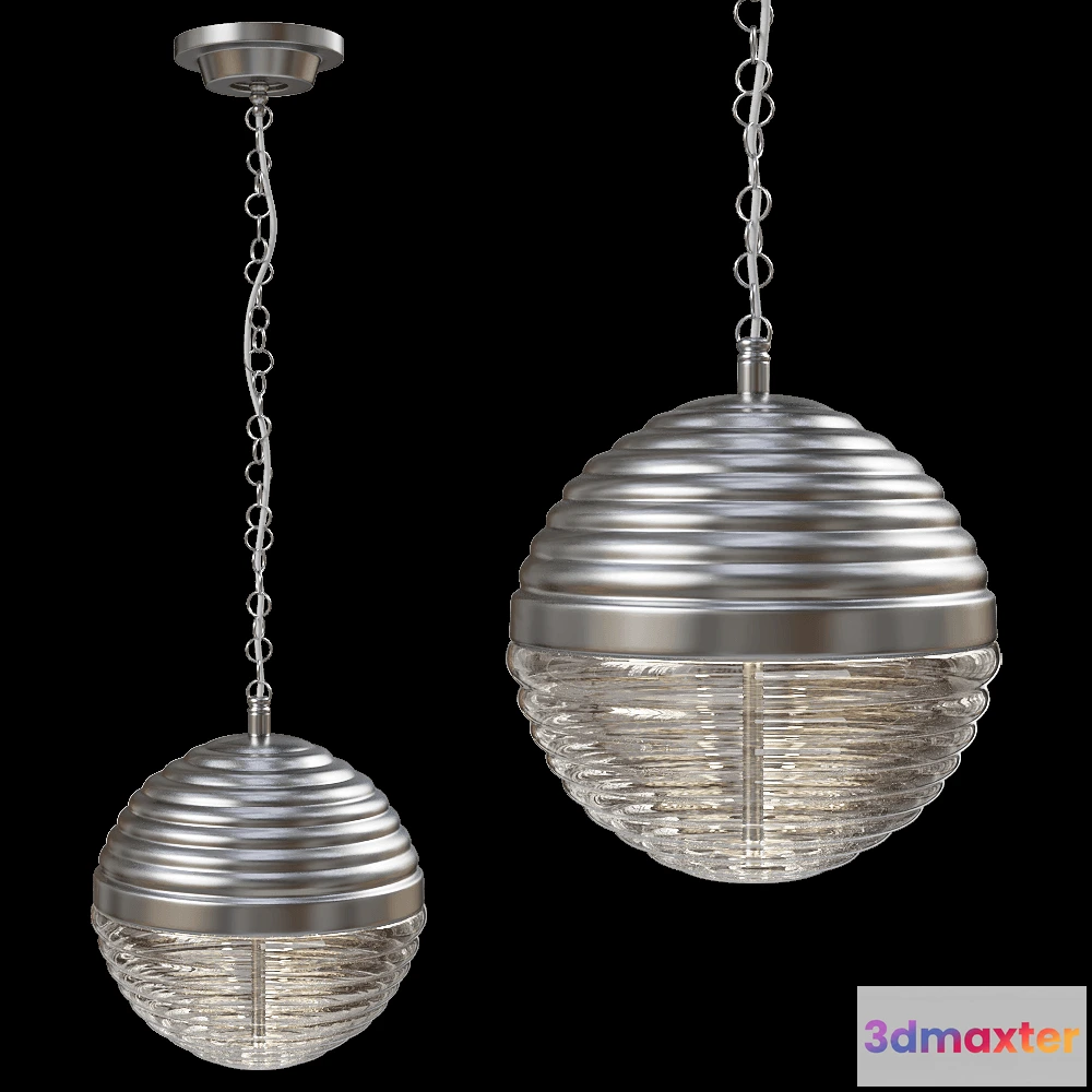 1647802 - CRYSTAL LUX - Pendant lamp Alberto SP3 ChromeTransparente 3D Max