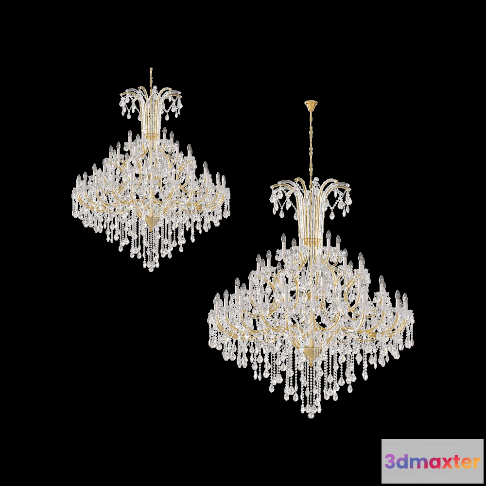1647806 - CRYSTAL LUX - Chandelier DIVA SP60 GOLD 3D Max