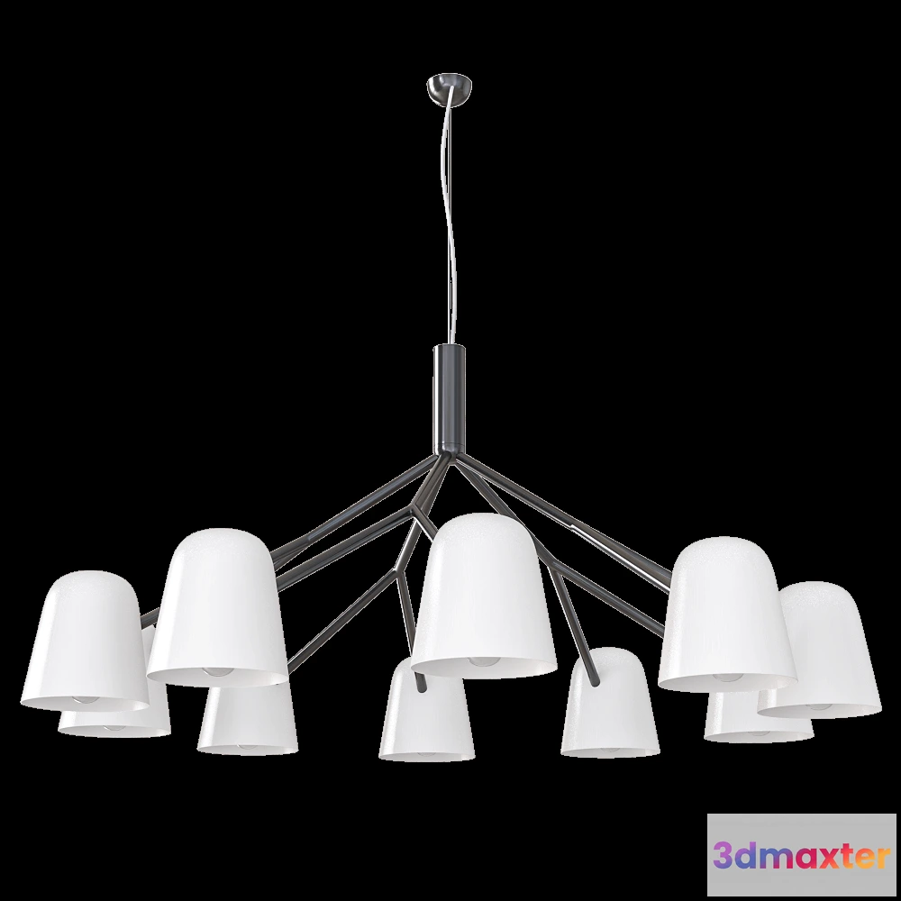 1647820 - CRYSTAL LUX - Pendant lamp Enrique SP10 blackwhite 3D Max