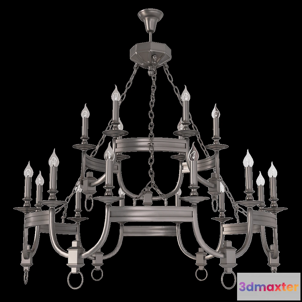 1647838 - CRYSTAL LUX - Pendant lamp Suerte brown SP12+6 3D Max