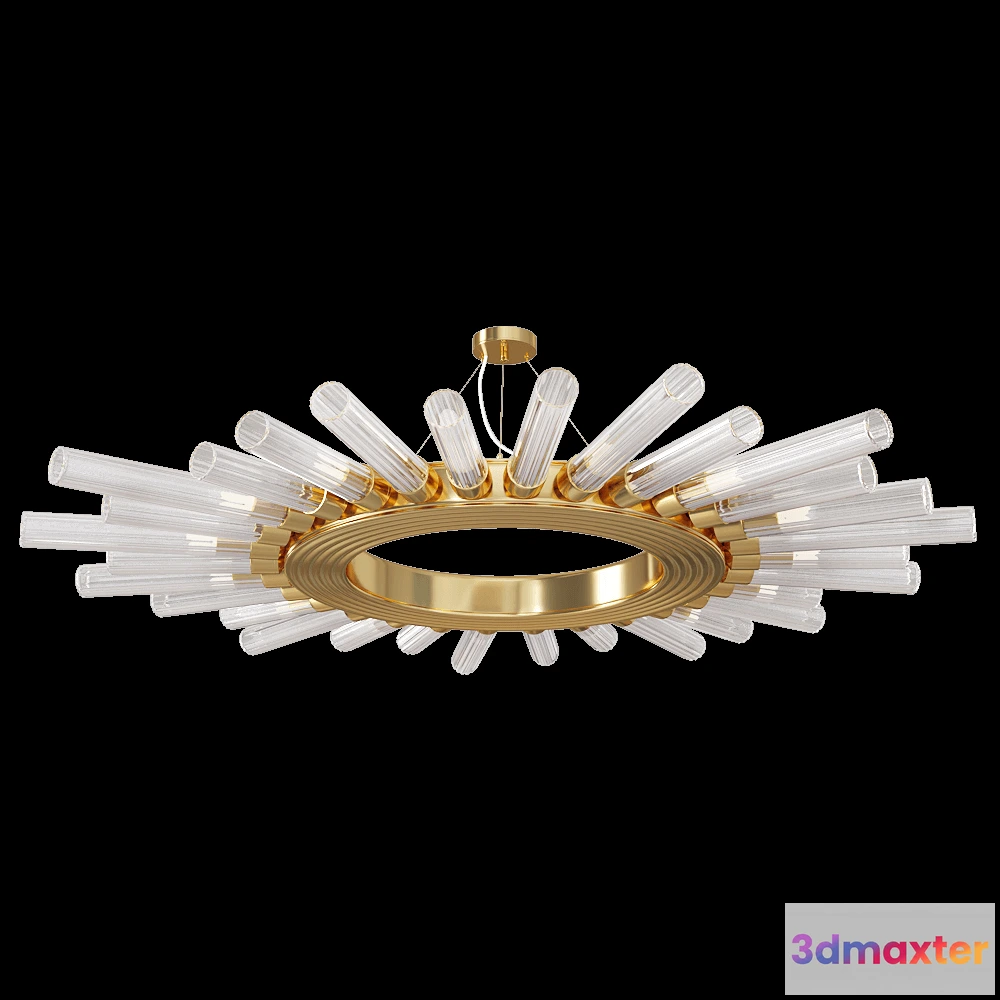 1647850 - CRYSTAL LUX - Pendant lamp Fair SP15 D1000 gold 3D Max
