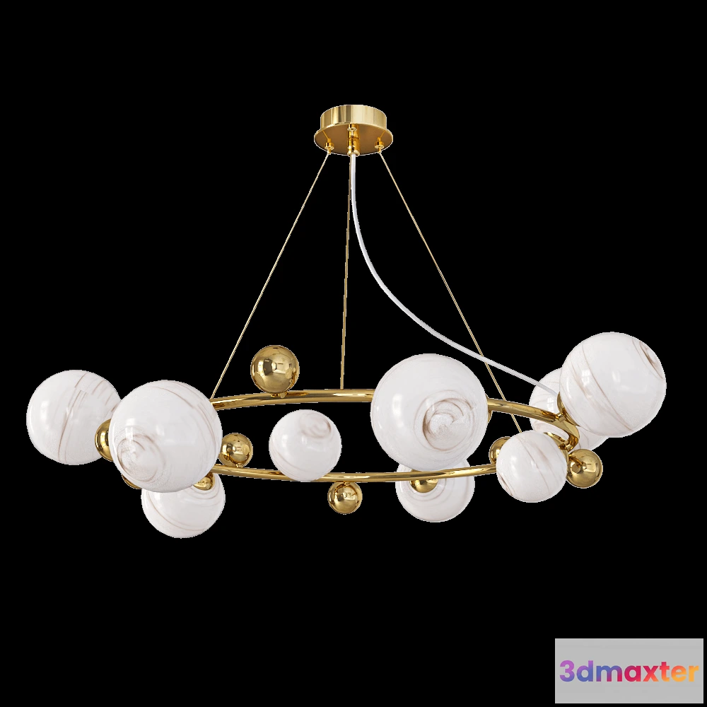 1647864 - CRYSTAL LUX - Pendant lamp Salvadore SP9H gold 3D Max