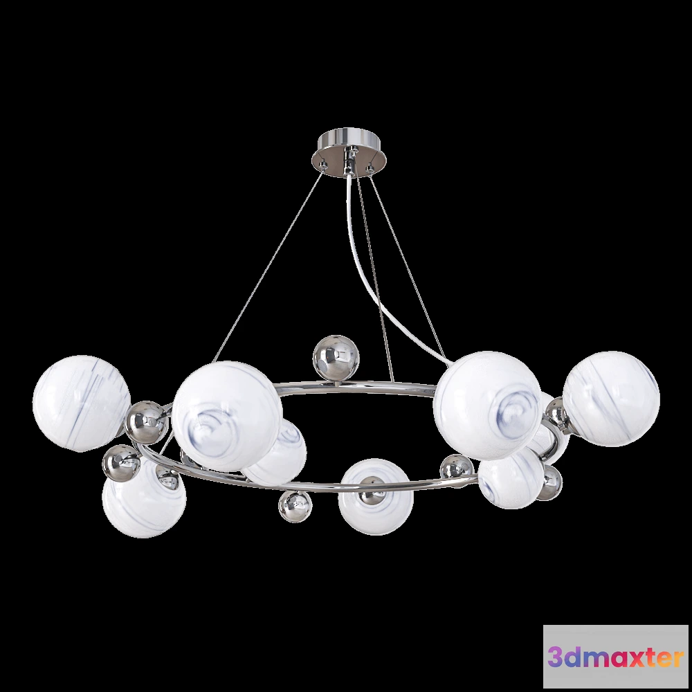 1647866 - CRYSTAL LUX - Pendant lamp Salvadore SP9H bleak chromium 3D Max