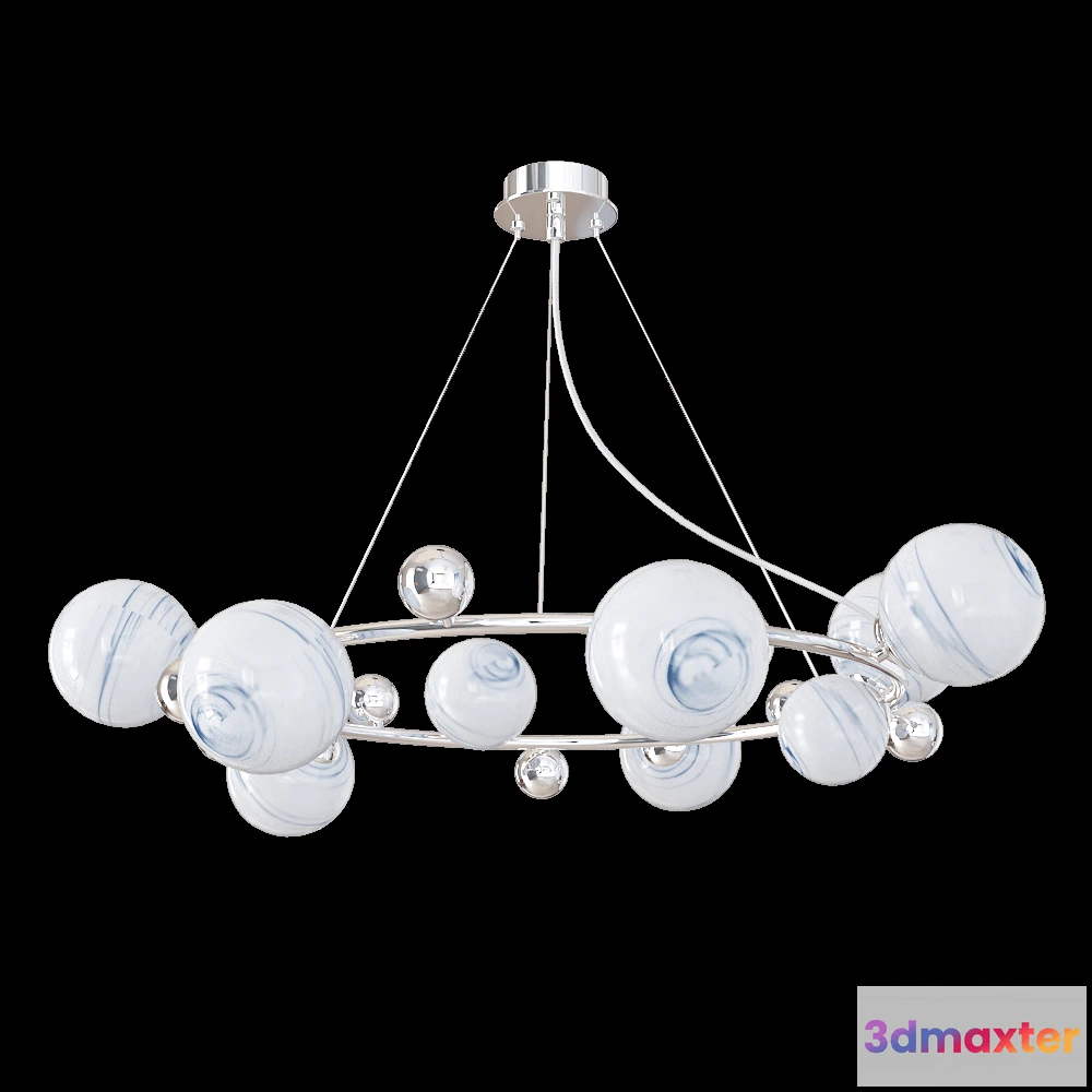 1647868 - CRYSTAL LUX - Pendant lamp Salvadore SP9H chrom 3D Max