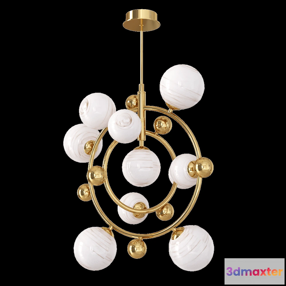 1647870 - CRYSTAL LUX - Pendant lamp Salvadore SP8V gold 3D Max