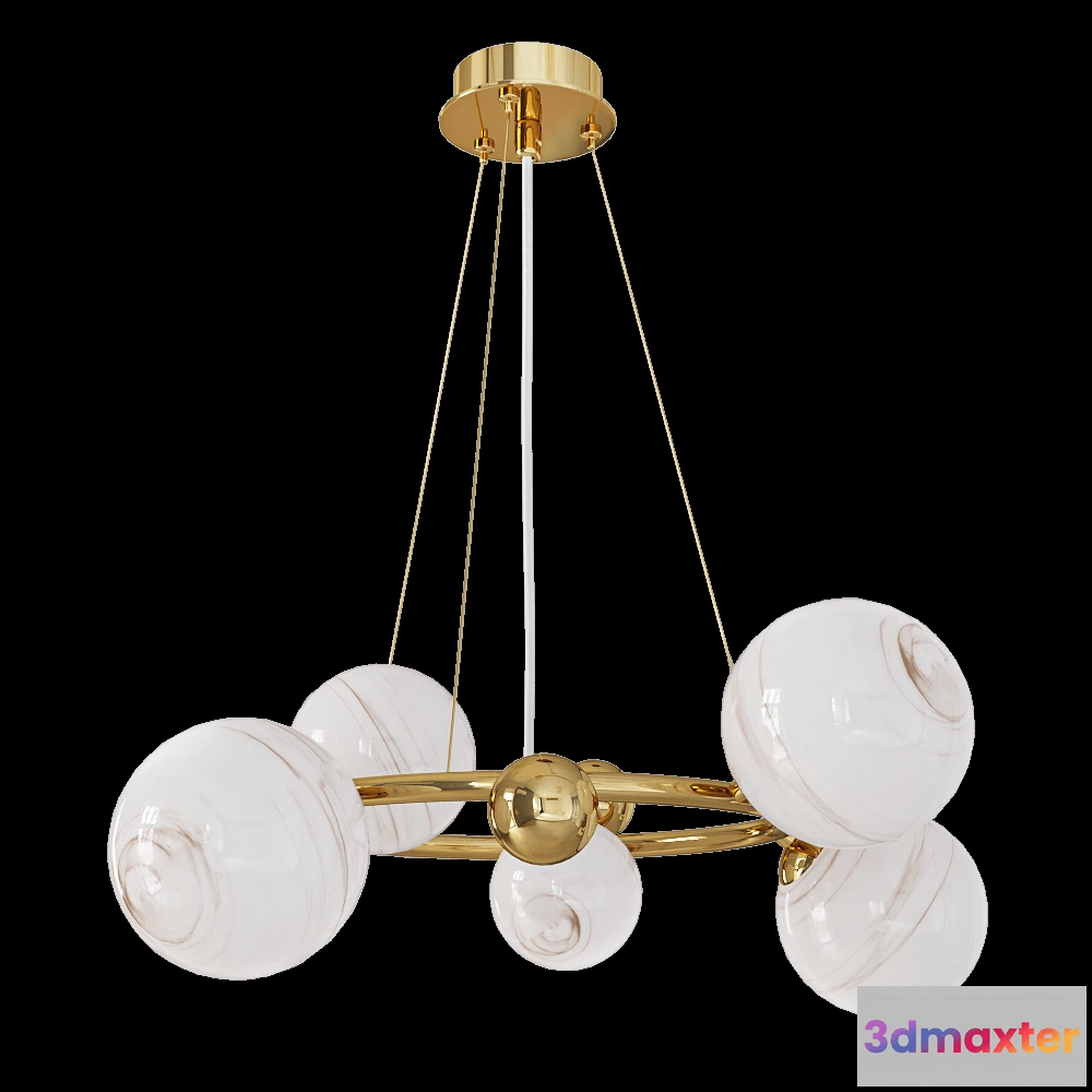1647874 - CRYSTAL LUX - Pendant lamp Salvadore SP6H gold 3D Max