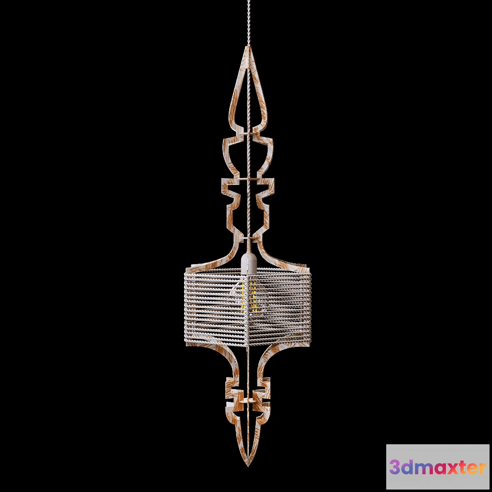 1647878 - CRYSTAL LUX - Pendant lamp Prima SP1 A Gold 3D Max