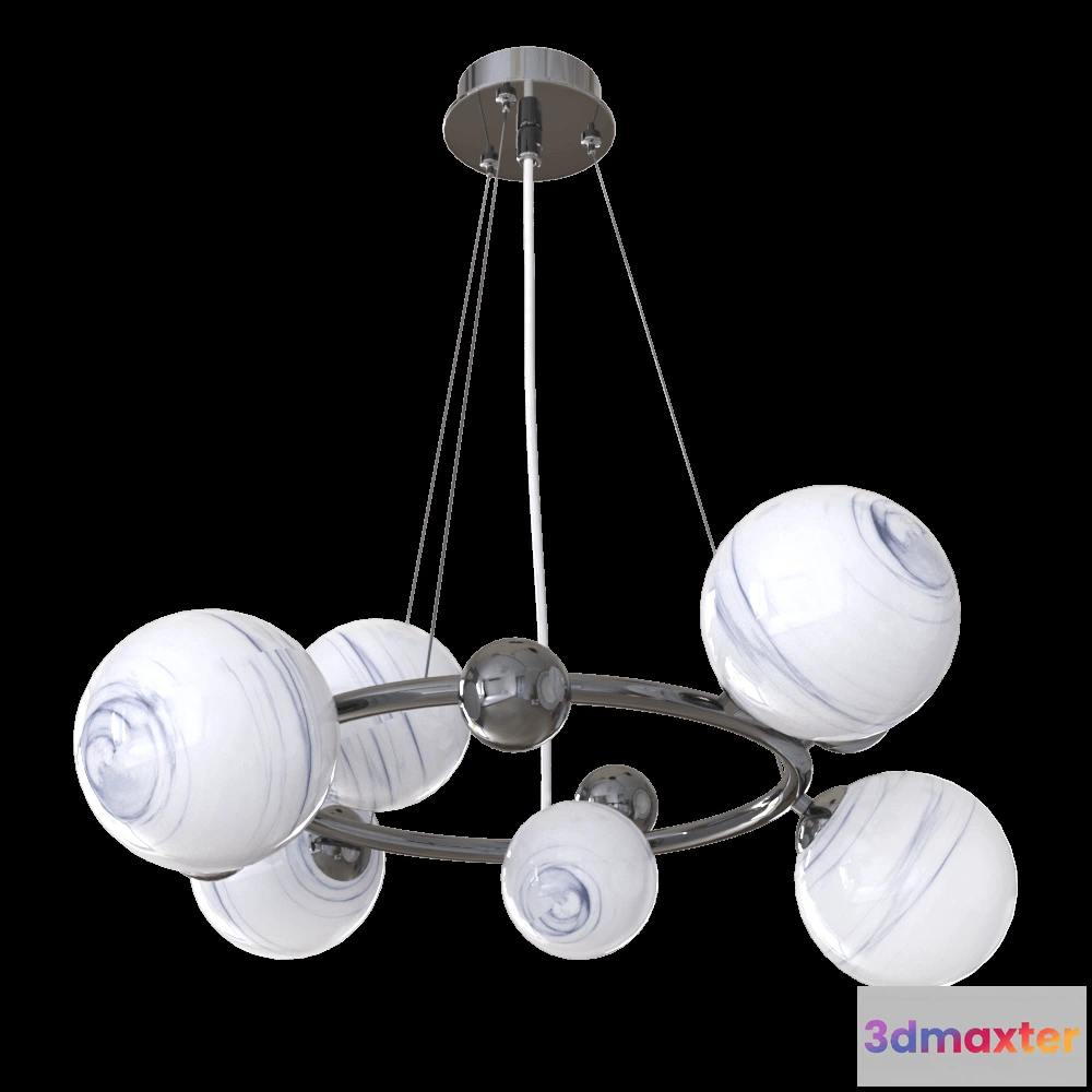 1647886 - CRYSTAL LUX - Pendant lamp Salvadore SP6H black chromium 3D Max