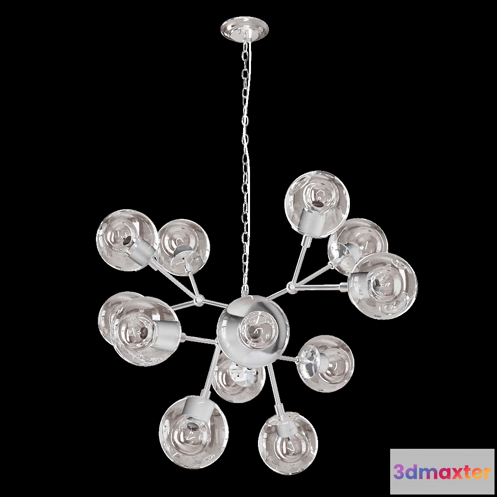 1647912 - CRYSTAL LUX - Pendant lamp Medea SP12 chrome 3D Max