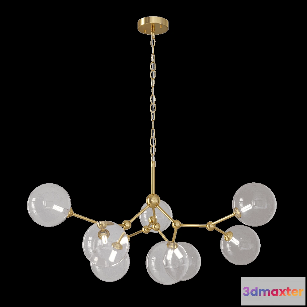 1647964 - CRYSTAL LUX - Pendant lamp Maximo SP9 Bronze 3D Max