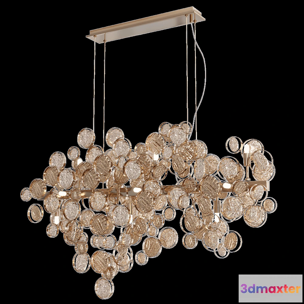 1647992 - CRYSTAL LUX - Pendant lamp Deseo SP12 L1000 Gold 3D Max