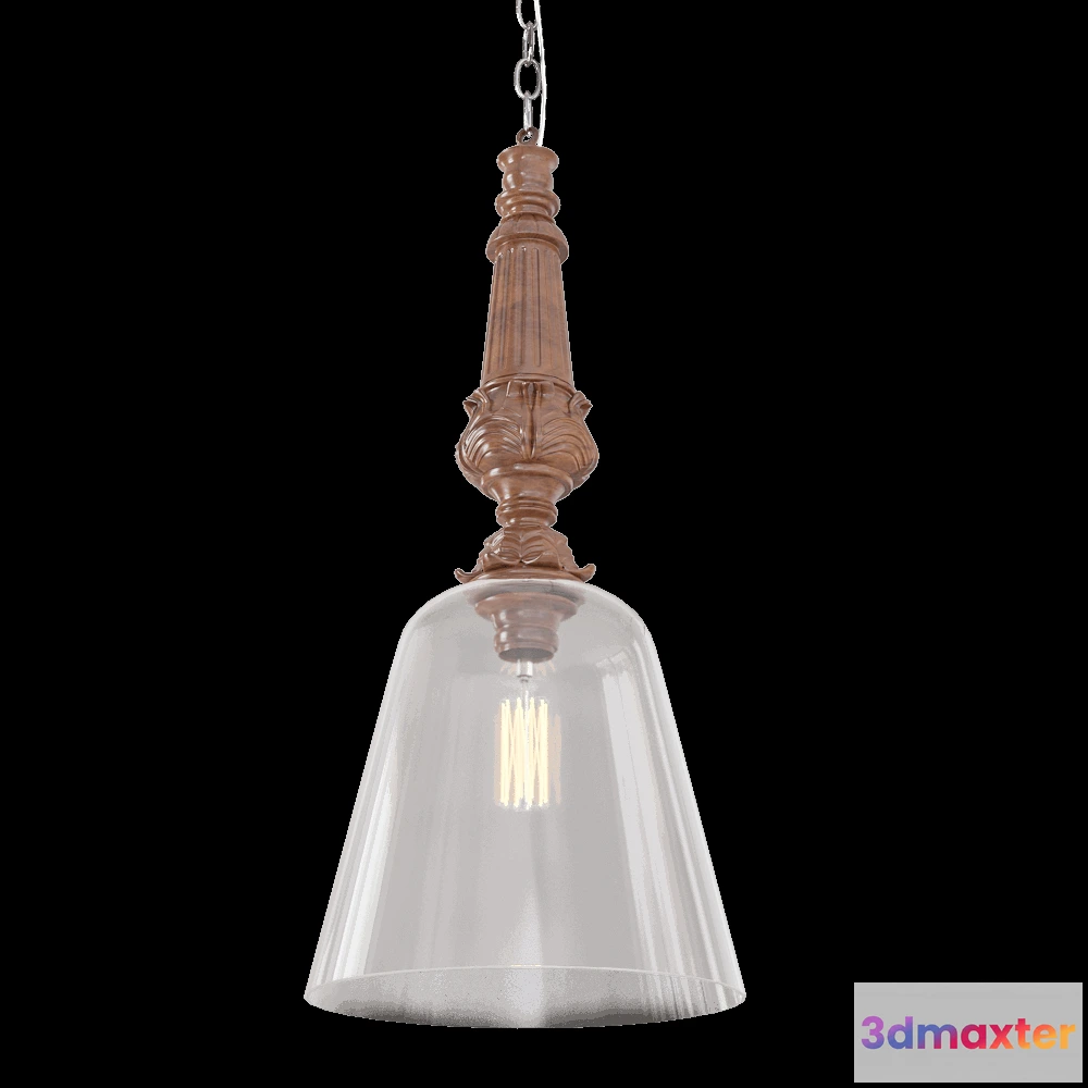 1648000 - CRYSTAL LUX - Pendant lamp Deco SP1 A Amber 3D Max