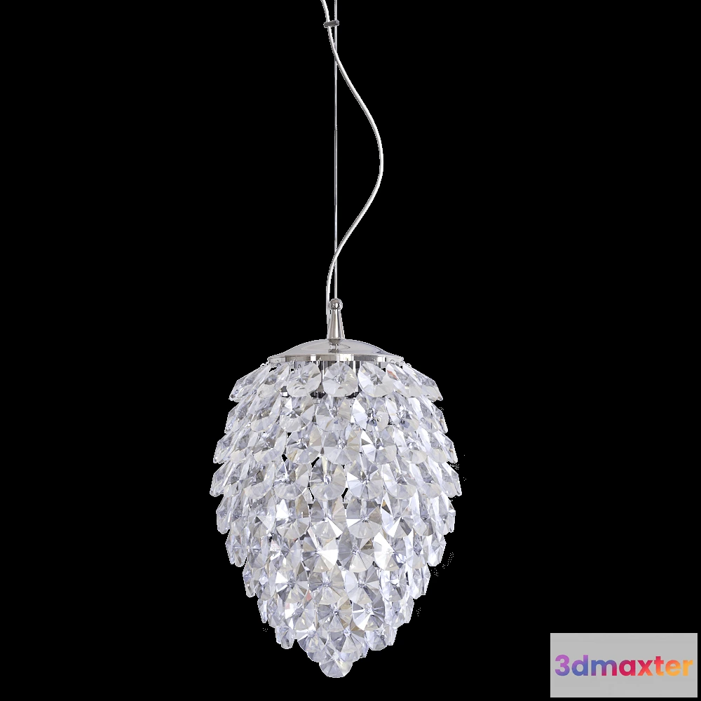 1648024 - CRYSTAL LUX - Pendant lamp Chrome SP3+3 LED 1 3D Max