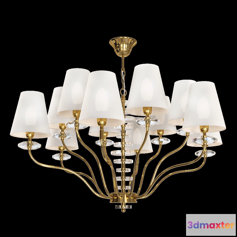 1648082 - CRYSTAL LUX - Pendant lamp Armando SP6+6 Gold 3D Max