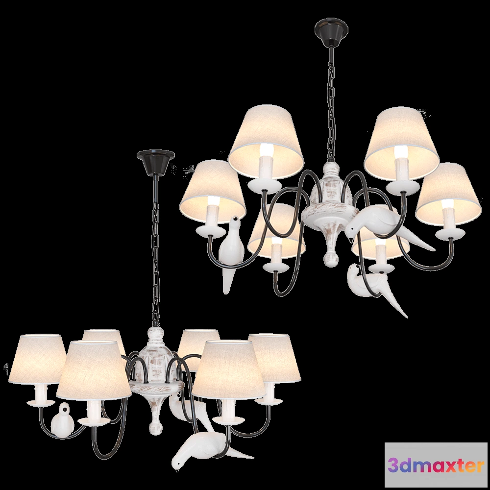 1648354 - FAVOURITE - Chandelier Birds 1594-6P 3D Max