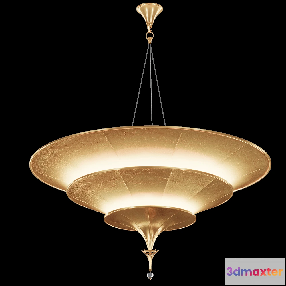 1648504 - Fortuny  - Chandelier Icaro 3 tiers 3D Max