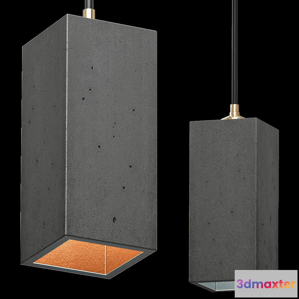 1648546 - GANTlights - [B2]dark pendant lamp rectangular 3D Max