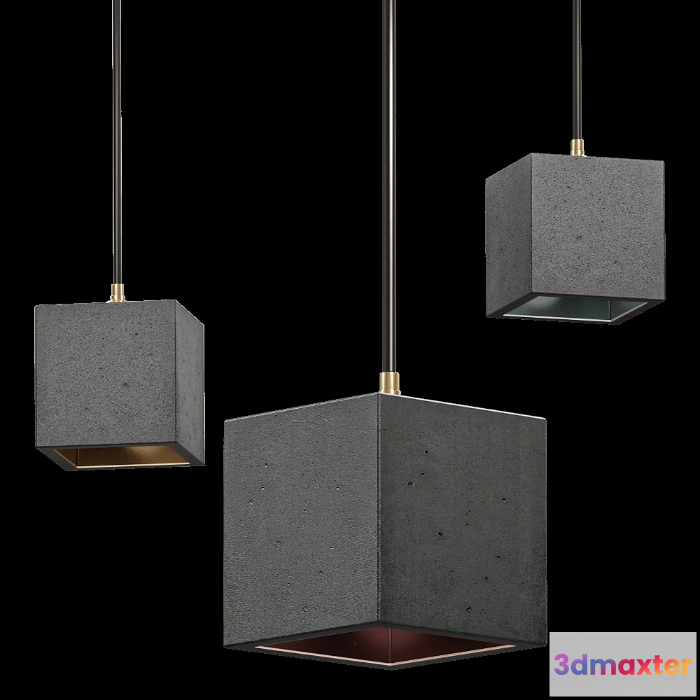 1648548 - GANTlights - [B1]Dark pendant light cubic 3D Max