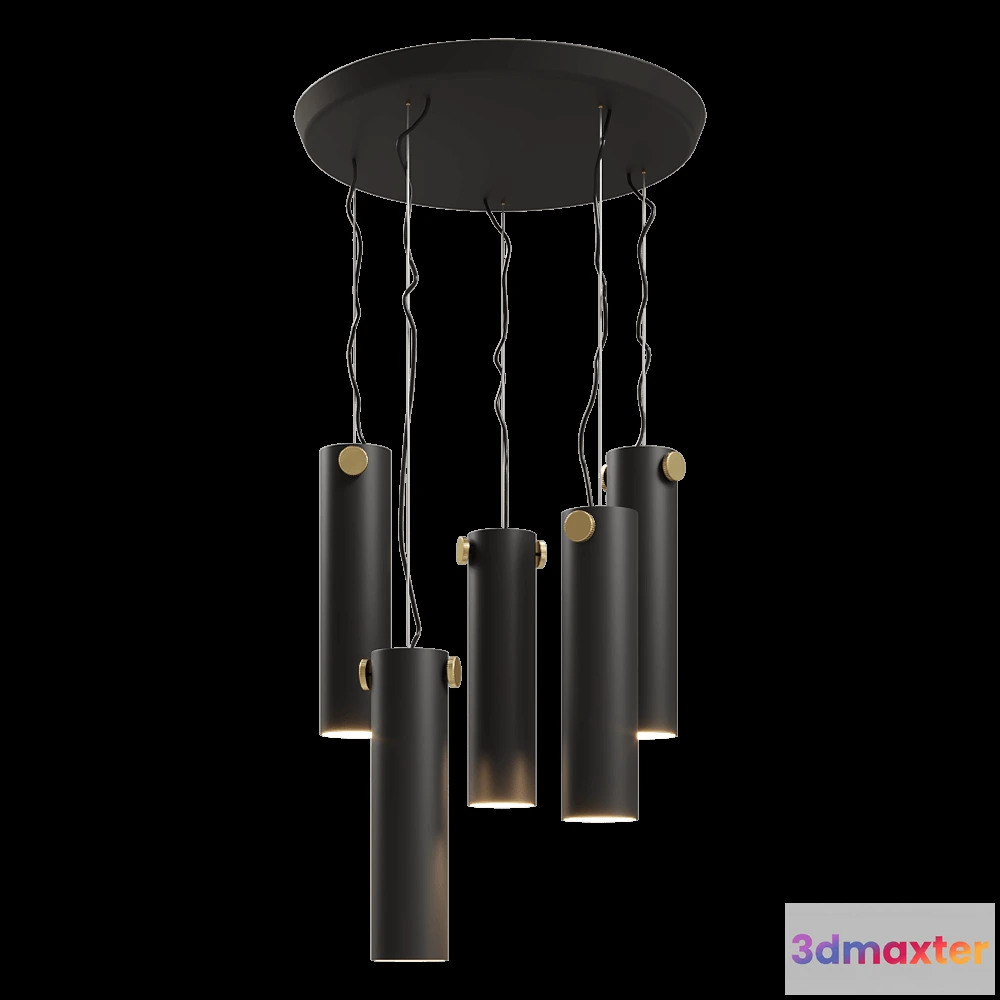1648584 - GHIDINI1961 - Pendant lamp Indi-Pendant Cylinder 5 3D Max