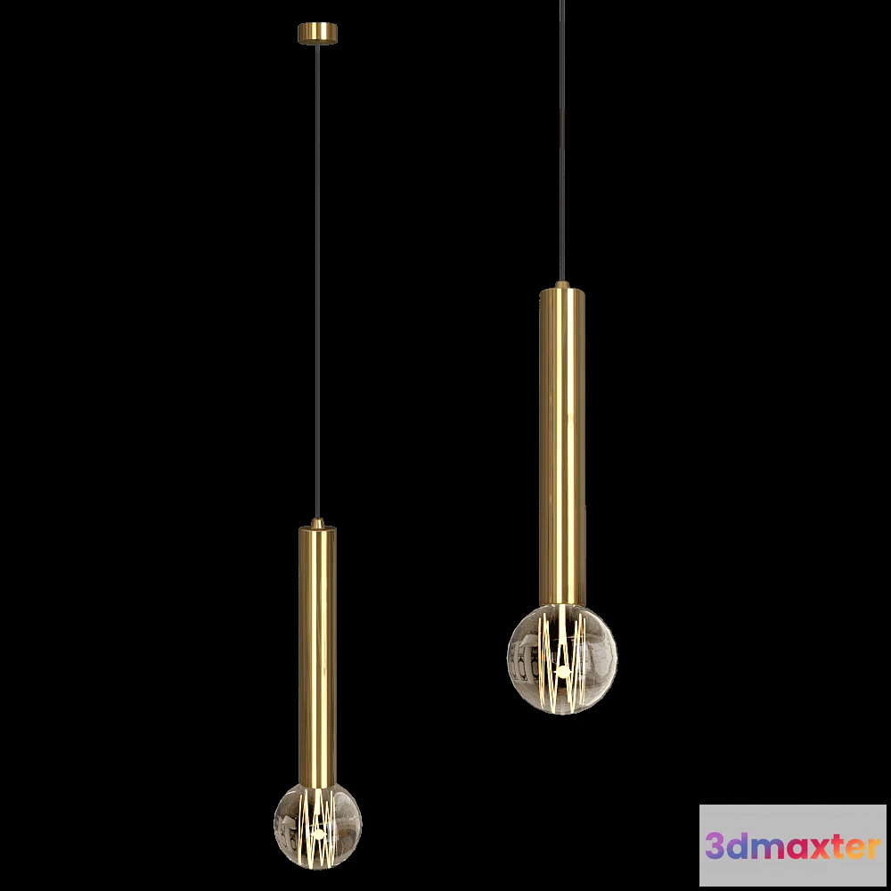 1650436 - Markslojd - Pendant lamp SENCILLO brass 1L 3D Max