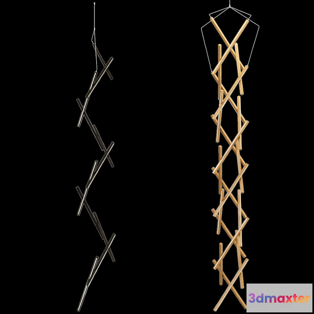 1651254 - NEXT LEVEL DESIGN STUDIO - Chandelier DNA vertical 3D Max