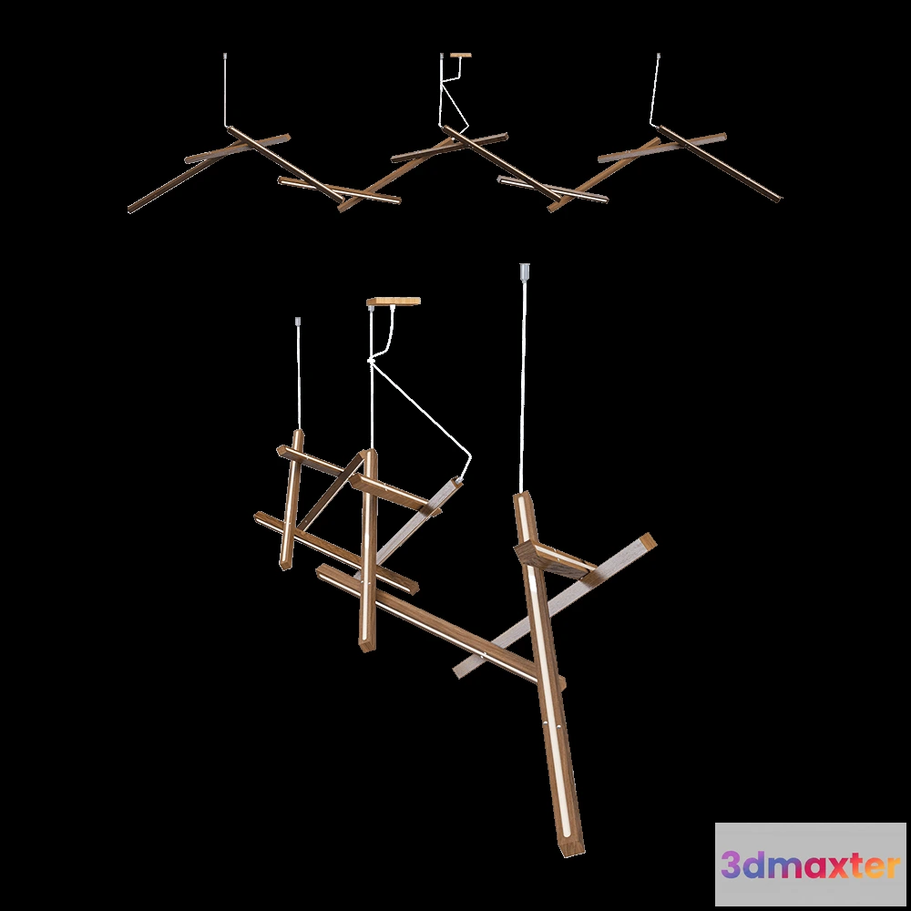 1651256 - NEXT LEVEL DESIGN STUDIO - Chandelier DNA Horizontal 3D Max