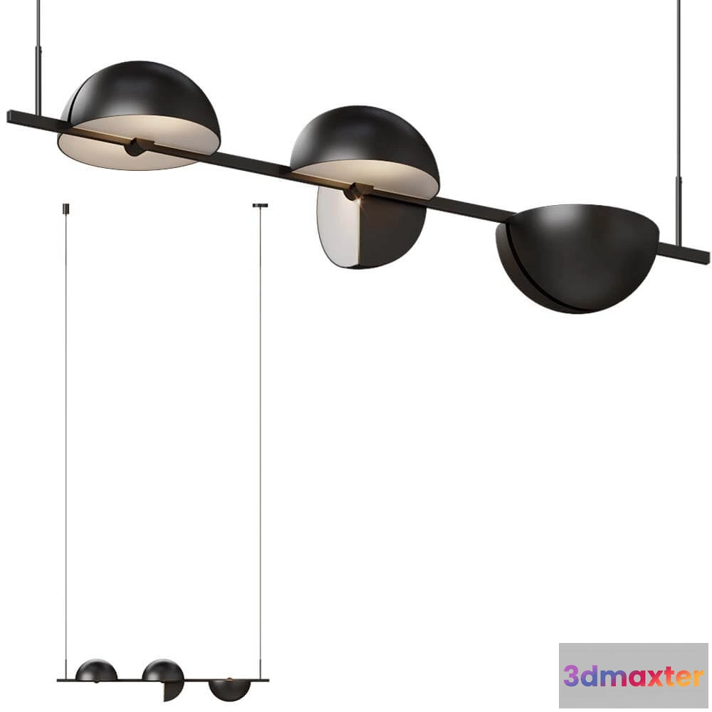 1651306 - Oblure - Pendant lamp Trapeze Triplette 3D Max