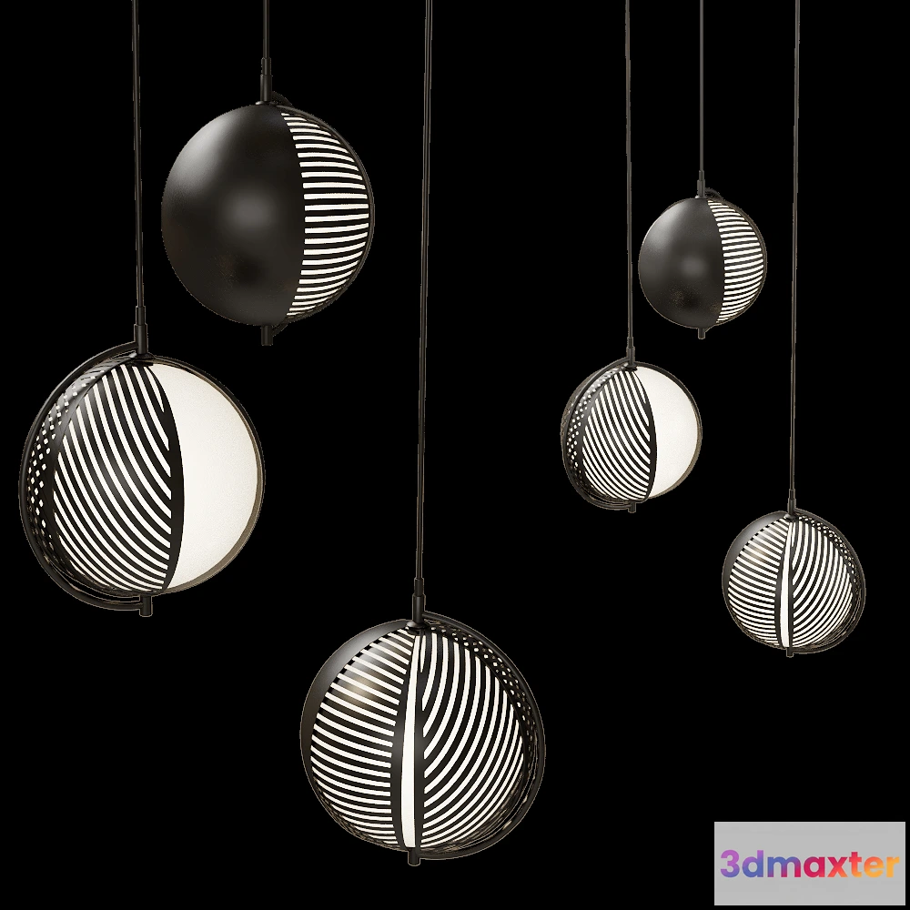 1651312 - Oblure - Pendant lamp Mondo Triplette 3D Max