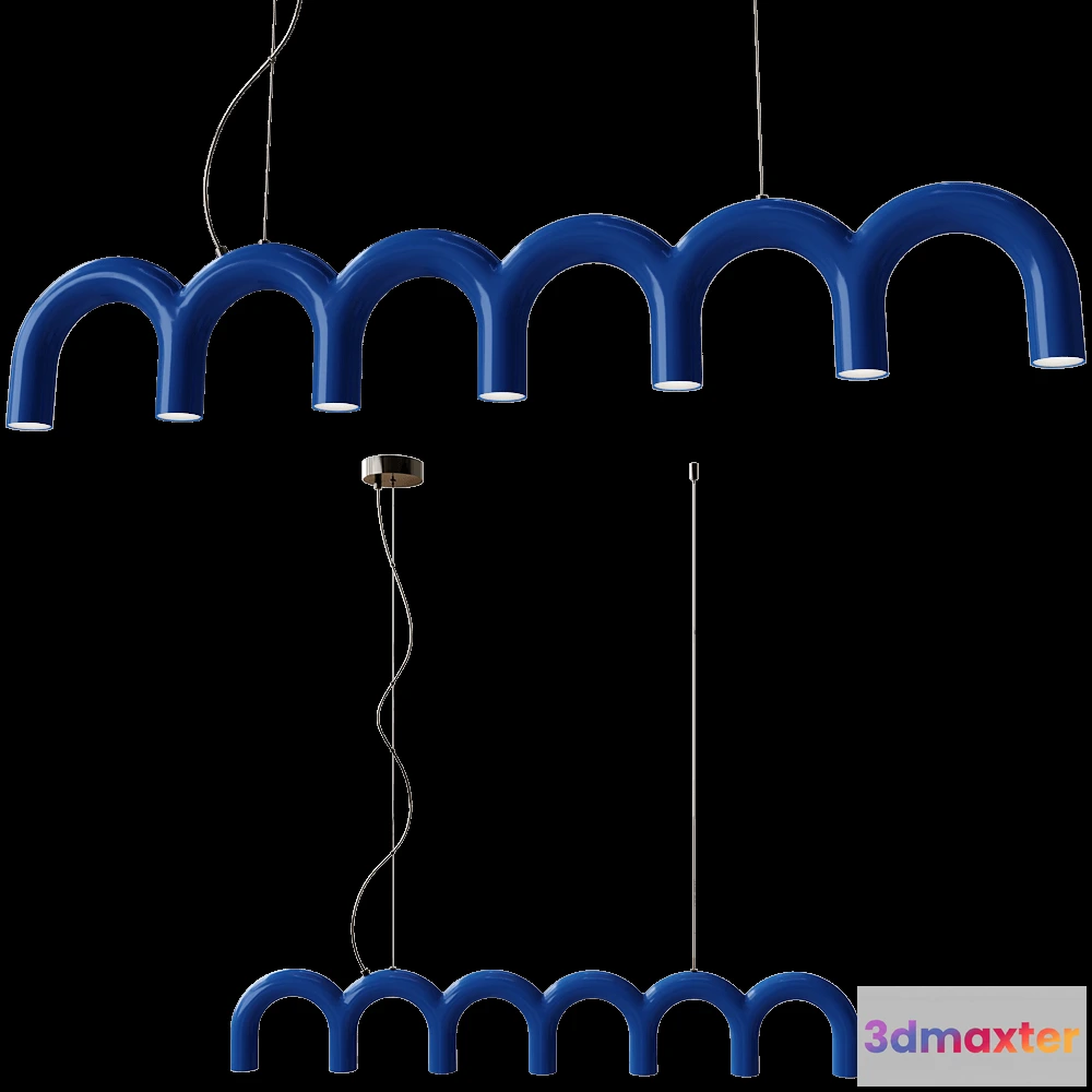 1651314 - Oblure - Pendant lamp Arch Black 3D Max