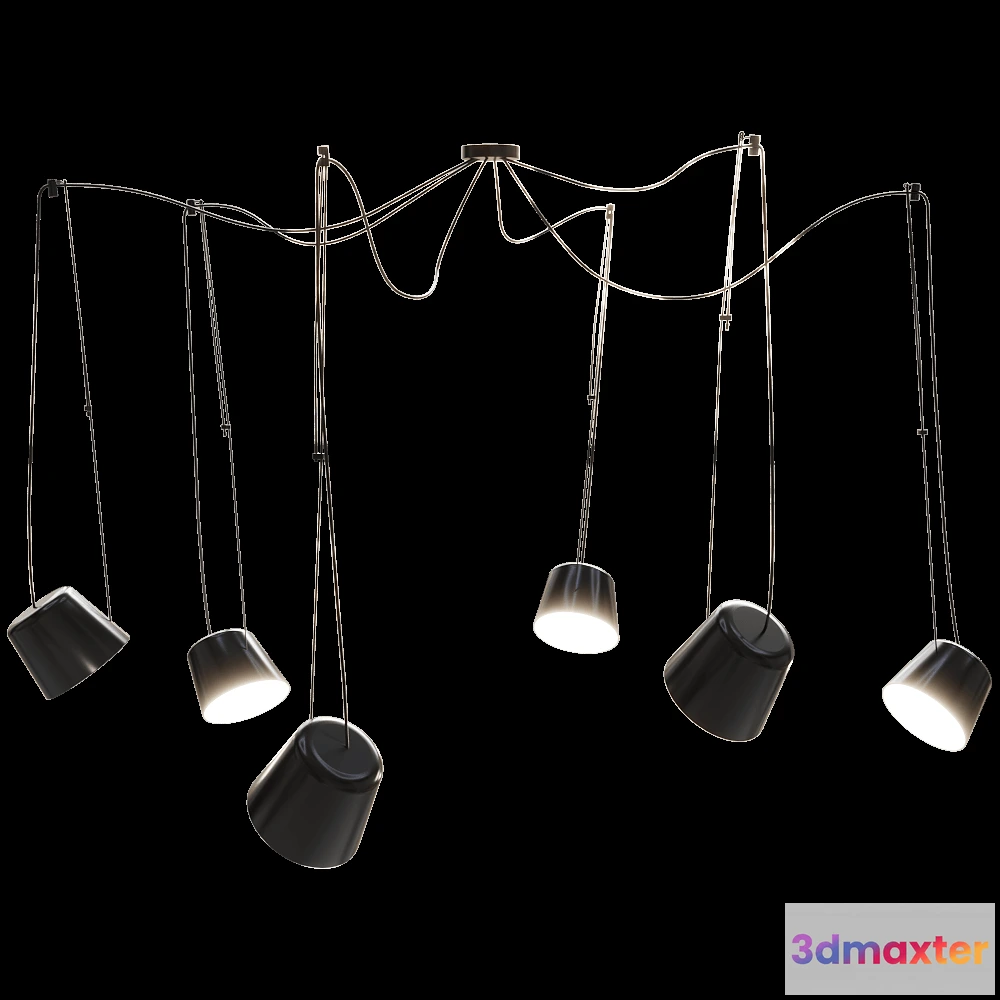 1651586 - Ole lighting - Pendant lamp SENTO  6 lampshades 3D Max