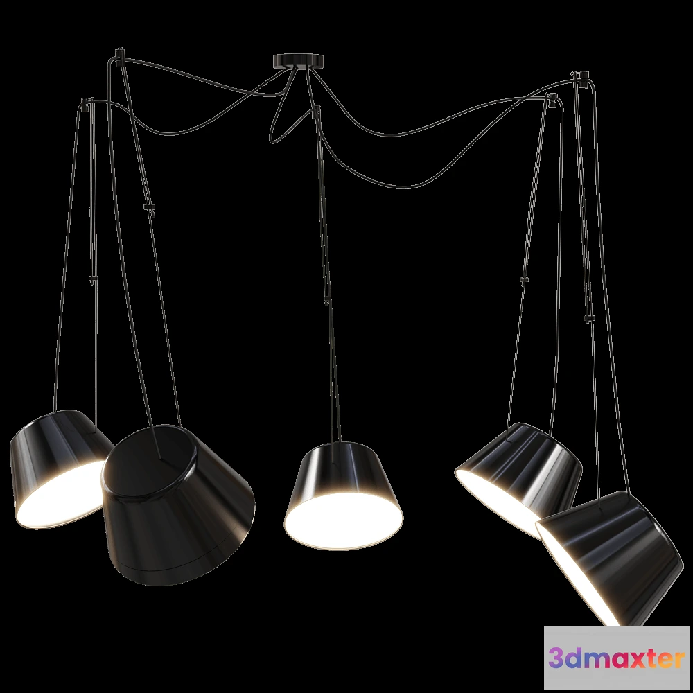 1651634 - Ole lighting - Pendant lamp Sento - with 5 spotlights 3D Max