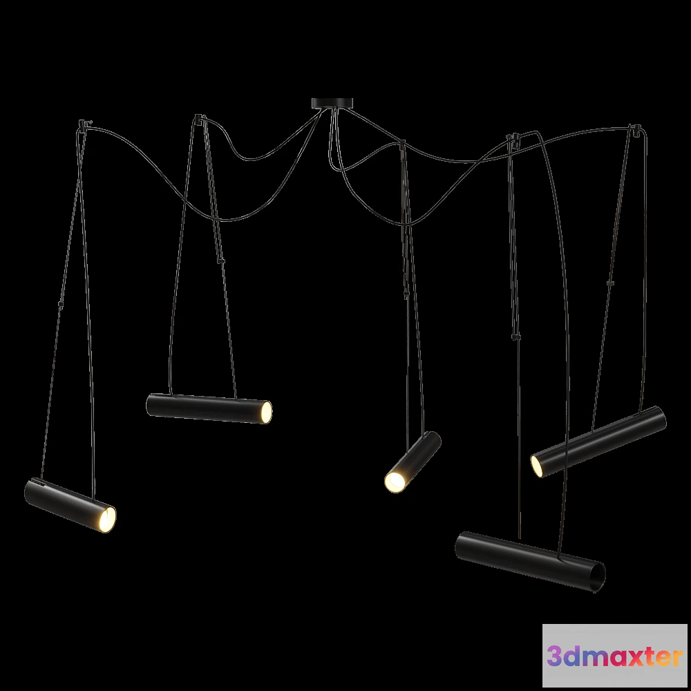 1651646 - Ole lighting - Pendant lamp PEPO with 5 spotlights GU10 3D Max