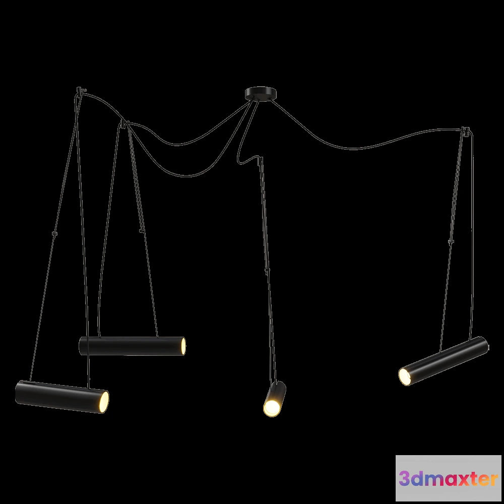 1651648 - Ole lighting - Pendant lamp PEPO with 4 spotlights GU10 3D Max