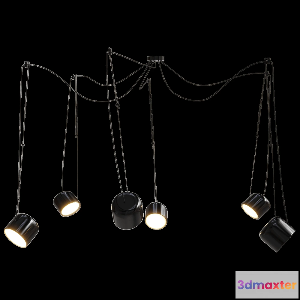 1651668 - Ole lighting - Pendant lamp PACO 6 lampshades 3D Max