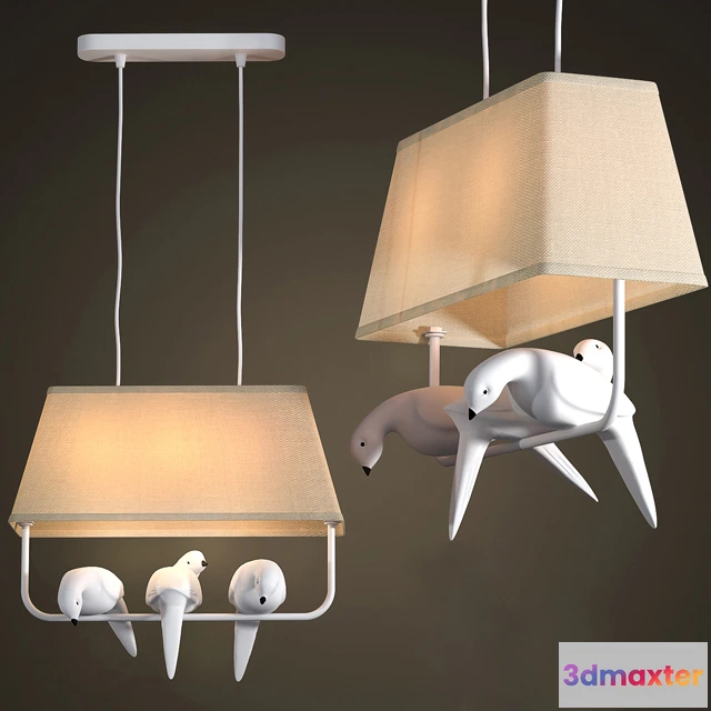1653432 - lighting - Chandelier with birds 6 3D Max