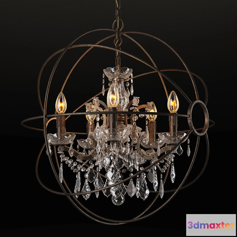 1653484 - lighting - IRON ORB chandelier CH014-5-LRR 3D Max