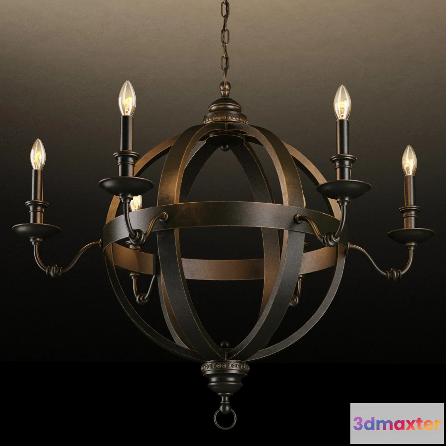 1653486 - lighting - Medieval metal chandelier CH029-8-ABG 3D Max