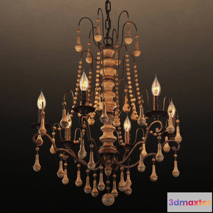 1653498 - lighting - Josephine chandelier CH006-6-AKD 3D Max
