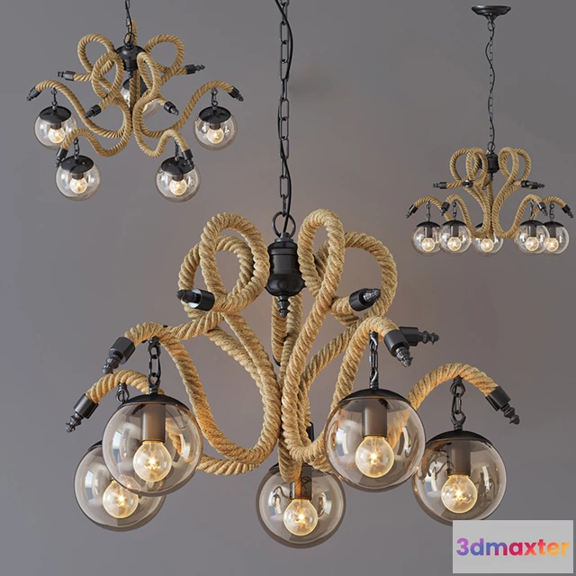 1653520 - lighting - Chandelier Lobe Rope 5 3D Max