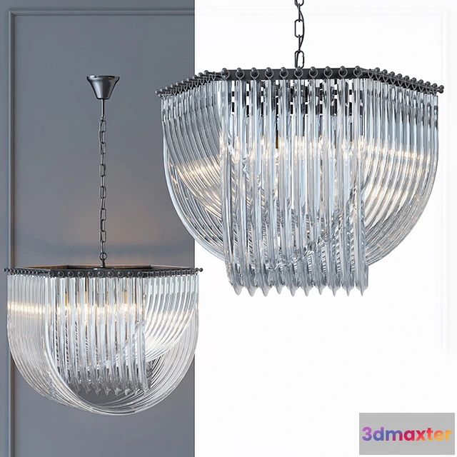 1653526 - lighting - Chandelier Retro Frozen Glass 05 3D Max