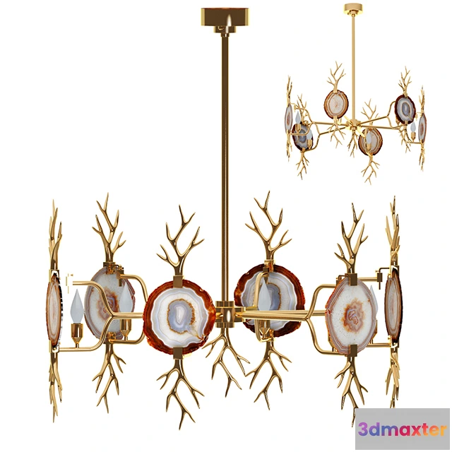 1653554 - lighting - Chandelier Branch Agate 087 3D Max