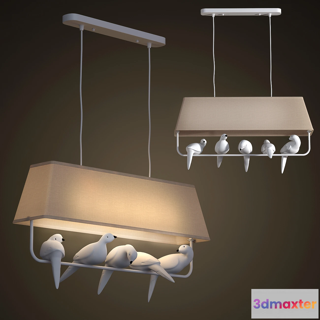 1653576 - lighting - Chandelier bird 5 3D Max