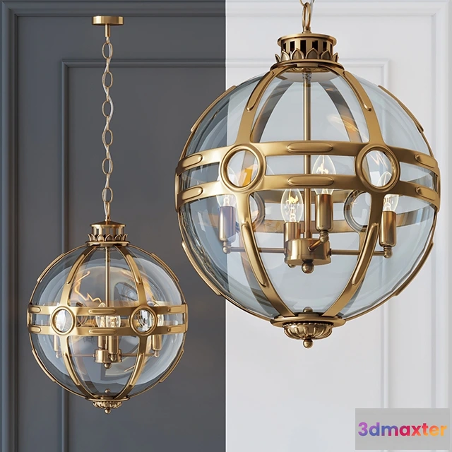 1653712 - lighting - Chandelier Eichholtz Lantern Hagerty Brass 3D Max