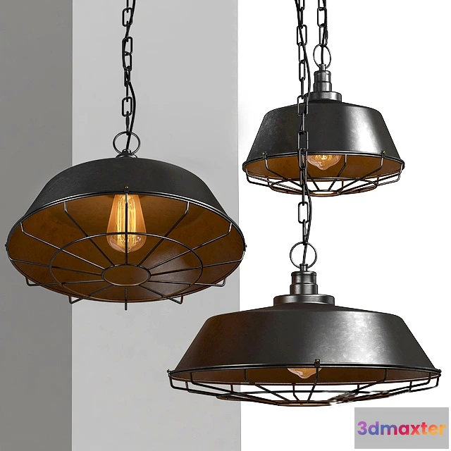 1653722 - lighting - Chandelier dark Cage Pendant 3D Max