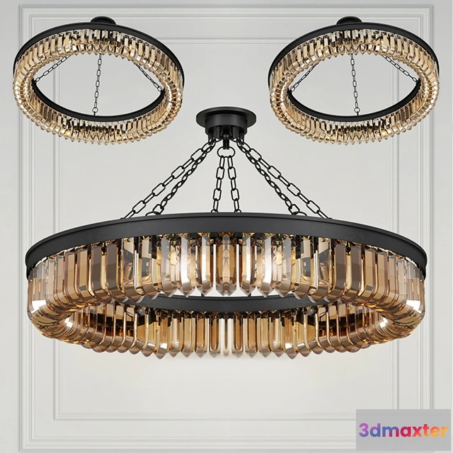 1653794 - lighting - Chandelier retro frozen glass 3D Max