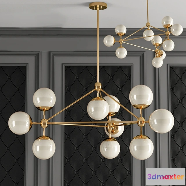 1653802 - lighting - Chandelier Modo white glass 3D Max